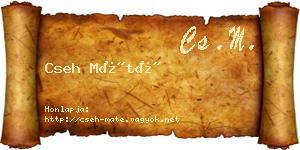 Cseh Máté névjegykártya